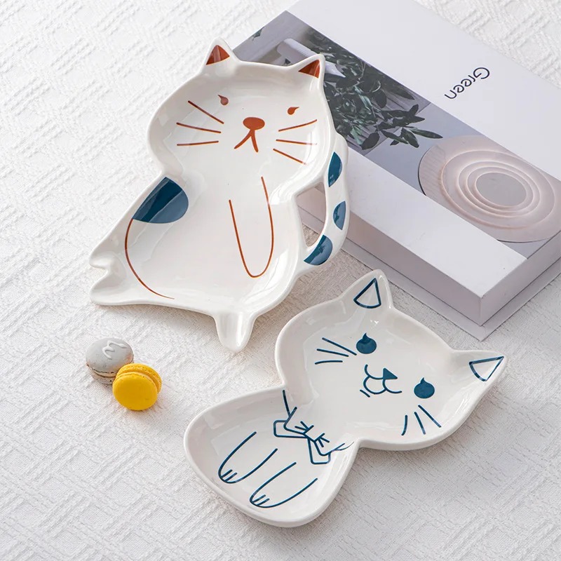 Japanese Snacks - Creative Ceramic Cartoon Cat Plate Japanese