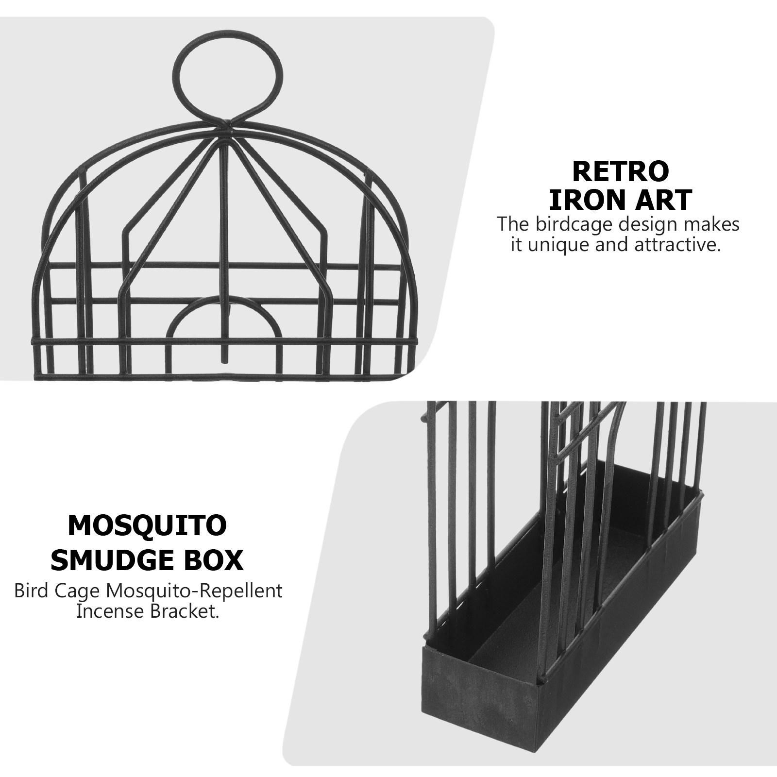 Black Retro Iron Birdcage Coil - Incense Holder 评论和价格