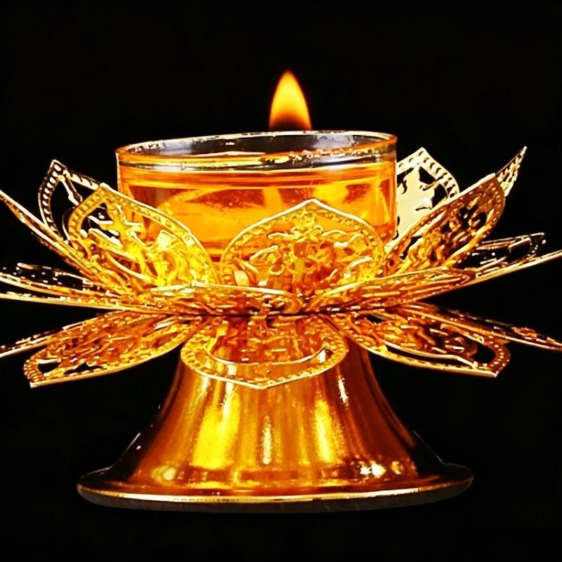 Tea Light Holder Gold Lotus De - Incense Holder 评论和价格